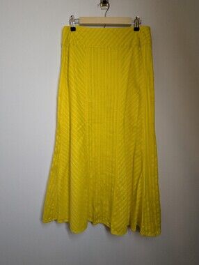 Talbots Ladies Eyelet Yellow Maxi Skirt